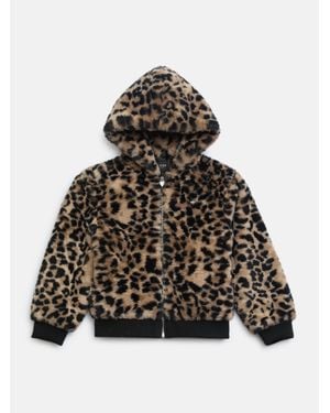 Guess Charlotte Leo Faux-Fur Jacket (7-14) - Black