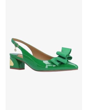 J. Reneé Kimma Pumps Patent Pointed Toe Slingback Zogg2540 - Green