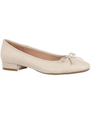 LifeStride Cheers Woven Textured Faux Leather Ballet Flats - White