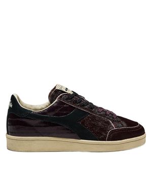 Diadora Croc-Embossed Pony Hair Low-Top Sneakers - Black