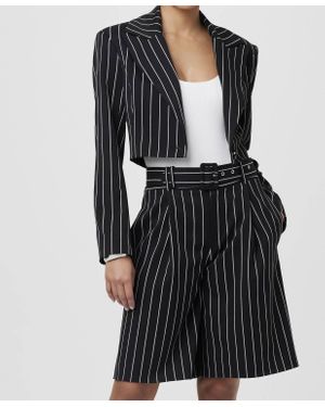 Toccin Jet/Optic Pinstripe Faith Cropped Blazer - Black