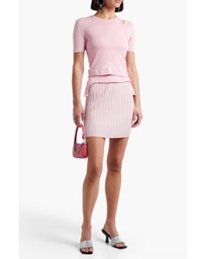 Helmut Lang Ribbed Wood Mini Skirt - Pink