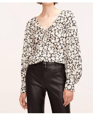 Rebecca Taylor Paige Fleur Drawstring Blouse - White