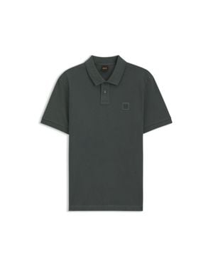 BOSS Stretch-Cotton Slim-Fit Polo Shirt With Logo Patch - Green