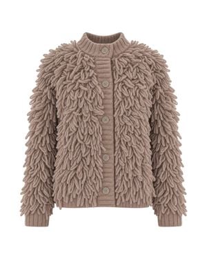 Liu Jo High-Collar Textured Short Jacket - Brown