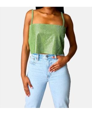 BuddyLove Rhinestone Crop Top - Green