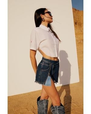 Pcfg Free Heaven Short With Zip Details - Blue