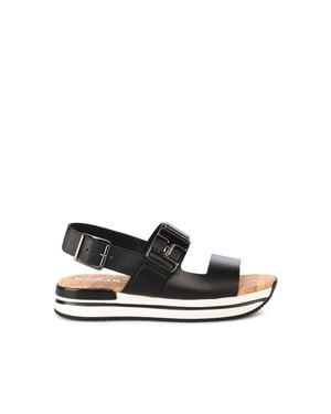 Hogan Flatform Sandals - Black