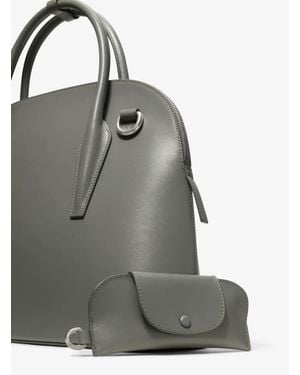 Michael Kors Kaitlin Large Leather Dome Satchel - Metallic