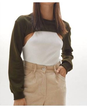 Crescent Harris Cropped Sweatshirt - Brown