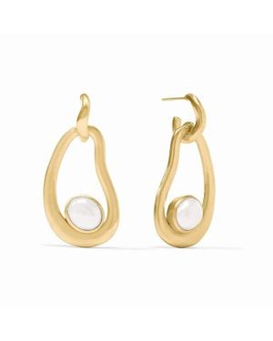 Julie Vos Wave Statement Pearl Earring - Metallic