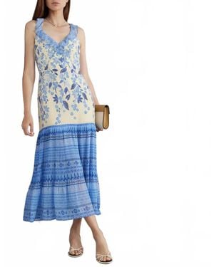 Saloni Amy Midi Dress - Blue