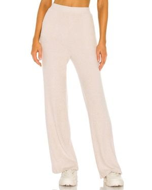 LBLC The Label Erin Wide Leg Ribbed Cozy Pant - Natural