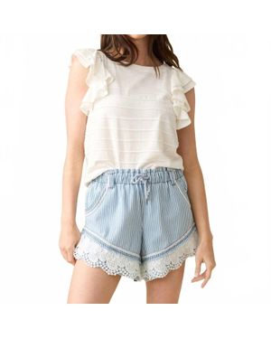 Flag & Anthem Valerie Scalloped Knit Tank - Blue