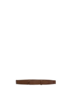 Orciani Pebbled Leather Nobuckle Belt With Sliding Ring Closure - White
