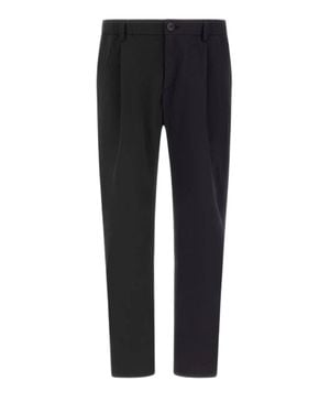 Herno Tapered Seersucker Chino Pants With Welt Pockets - Black