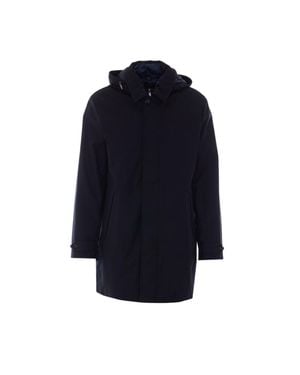 Add Knee-Length Down Recycled Polyester Parka - Blue