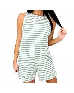 Jade By Jane Smooth Sailing Cotton Blend Romper - Blue
