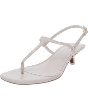 MICHAEL Michael Kors Tasha Leather Kitten T-Strap Sandals - Metallic