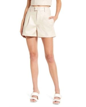 Amy Lynn Tonya Faux Leather Shorts - White