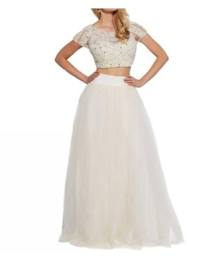 Mac Duggal Two-Piece Prom Dress - White