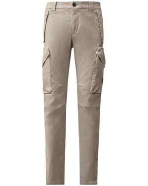 C.P. Company Ergonomic Slim Fit Cargo Pants With Sateen Finish - Natural
