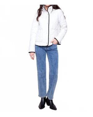 Charlie b Quilted Puffer Jacket With Removable Hood - Blue