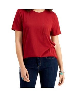 Style & Co. Cotton Pocket T-Shirt - Red