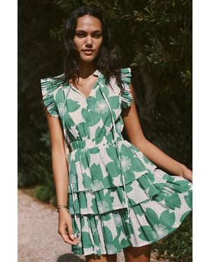 Ro's Garden Bimba Tiered Mini Dress - Green