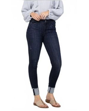 Judy Blue Sienna Cuffed Skinny Jeans - Blue
