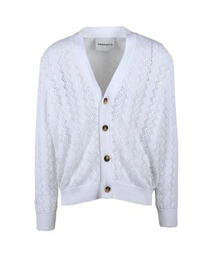 Amaranto Tricot Cotton Cardigan - Blue