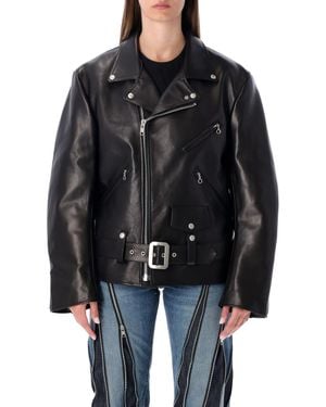 Junya Watanabe Leather Biker Jacket - Black