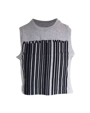Alexander Wang Barcode Printed Cropped Tank - Gray