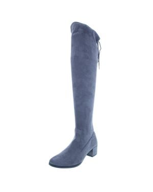 Chinese Laundry Mystical Boots Gunmetal Suede Block Heel Jobb867 - Blue