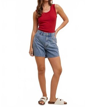 Wishlist Penelope Denim Mom Shorts - Blue