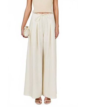 Endless Rose Waist Tape With High Waist Long Pant - Natural