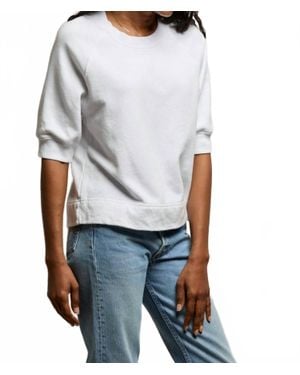 PERFECTWHITETEE Effie French Terry Short Sleeve Sweatshirt - White