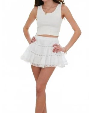 Theme Heart And Lace Mini Skirt - White
