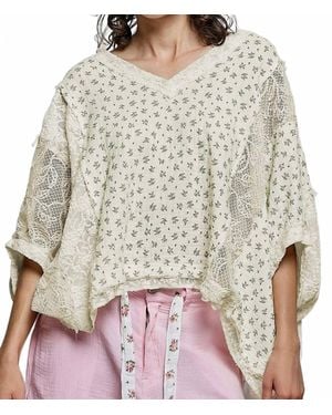 Pol Floral Sheer Top - Brown
