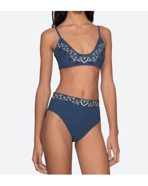 Sea Blaise Print Bikini Bottom - Blue