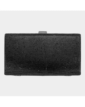 Fashnzfab Bling Rectangle Crossbody Evening Clutch Bag - Black