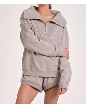 Elan Arielle Quarter Zip Jacket - Gray