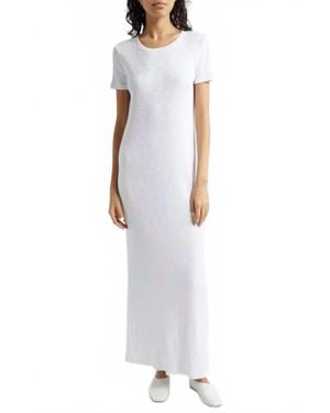 ATM Rib Short Sleeve Maxi Dress - White