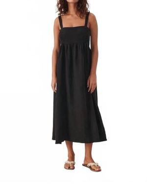 Part Two Amila Linen Midi Dress - Black