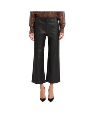 SPRWMN Leather Cropped Pants - Black