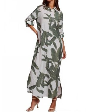 Urban Daizy Tropical Palm Dress - Gray