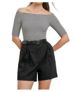 FAVORITE DAUGHTER The Sara Half Sleeve Top - Black