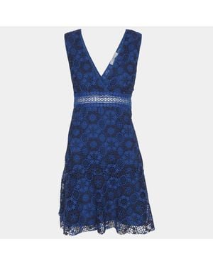 Sandro Lace Sleeveless Flared Mini Dresses - Blue