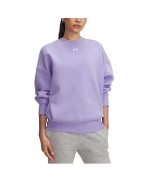 Under Armour Rival Fleece Oversized Crew Sweatshirt Gbo3157 - Purple