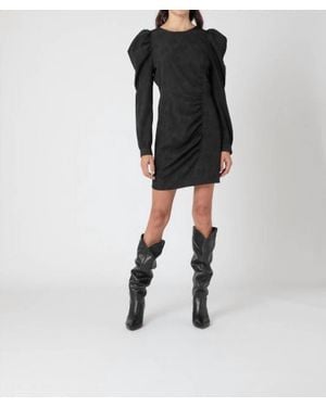 Berenice Reve Short Dress With Puffed Sleeves - Black